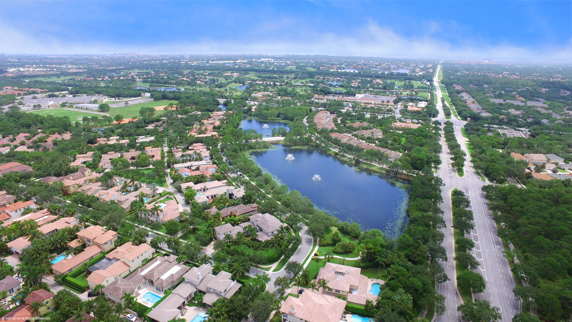 aerial image of Abacoa in Jupiter